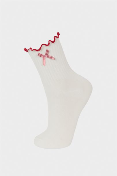 Kız Çocuk 2'li Pamuklu Uzun Okul Çorabı