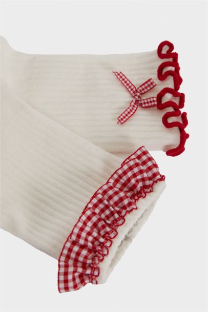 Kız Çocuk 2'li Pamuklu Uzun Okul Çorabı