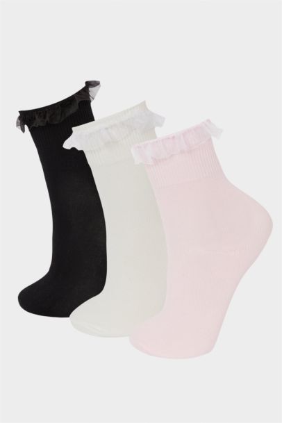 Girl 3 Piece Cotton Long Socks