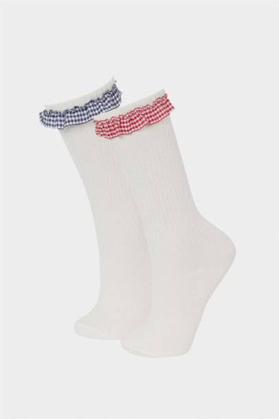 Girl 2 Piece Cotton Knee-Length Socks