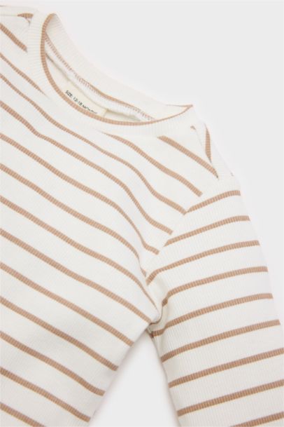 Ensemble de Body côtelé rayé et pantalon à taille élastique pour bébé garçon