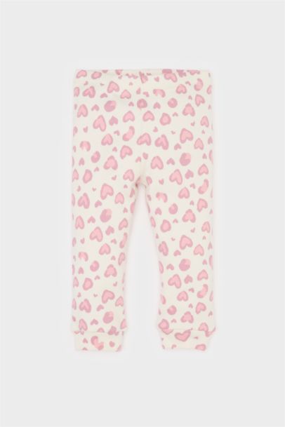 طقم بنات من بودي برقبة مستديرة و سروال بطبعة قلوب