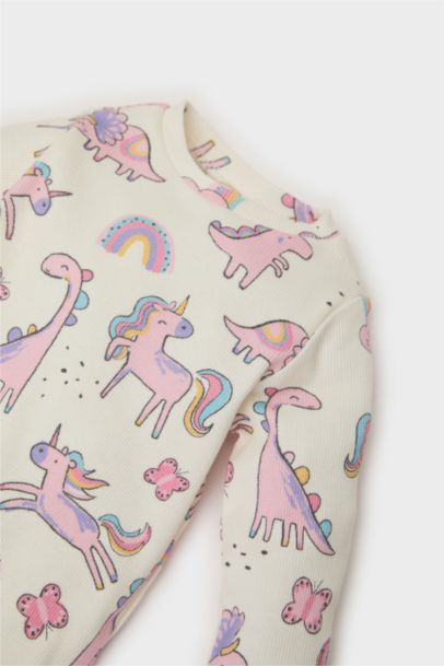 Ensemble Pyjama imprimé Licorne Body et Pantalon pour bébé fille