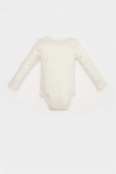 بودي بنات كم طويل بطبعة قوس قزح برقبة مستديرة و أزرار