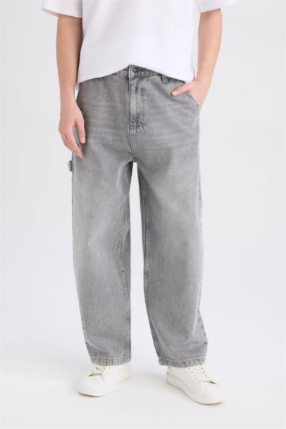 بنطلون جينز برجل واسع وايد ليج