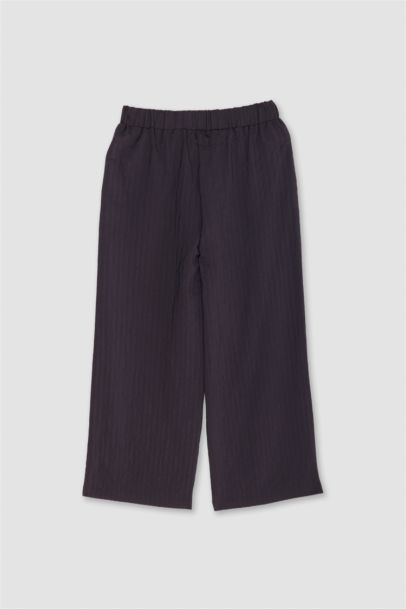 Wide Leg Jacquard Trousers