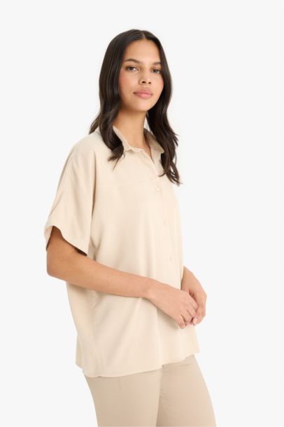 Boxy Fit Shirt Collar Belmando Short Sleeve Shirt