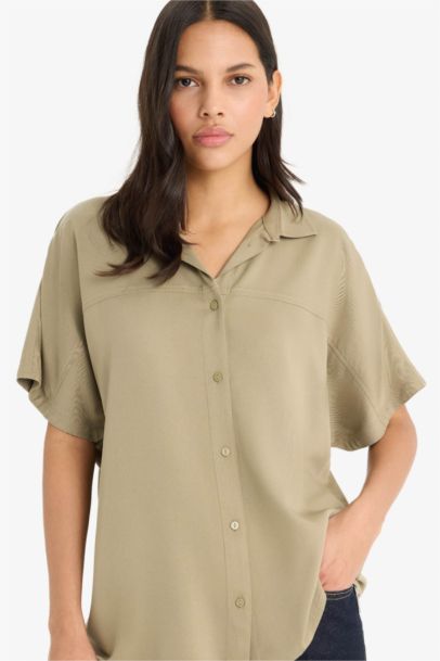 Boxy Fit Shirt Collar Belmando Short Sleeve Shirt