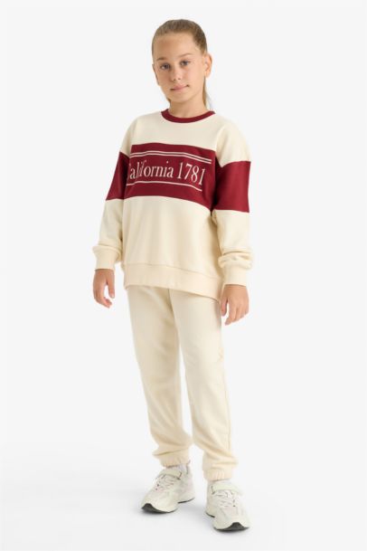 Girl Printed Sweatshirt Sweatpants 2 Piece Set