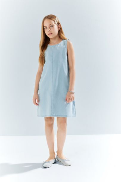 Girl Sleeveless Denim Dress