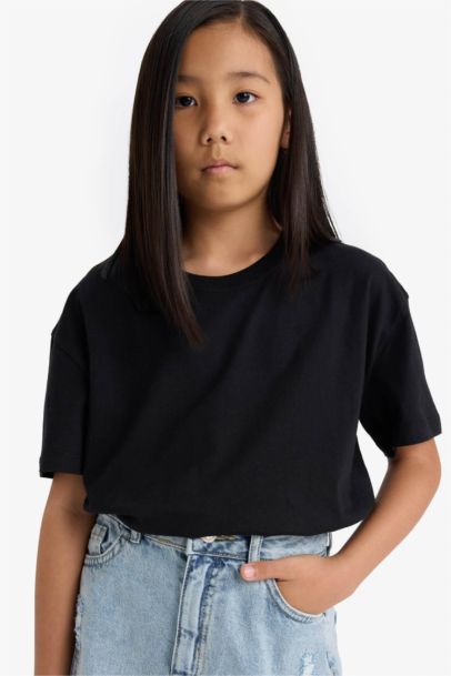 Girl Relax Fit Crew Neck Short Sleeve T-Shirt