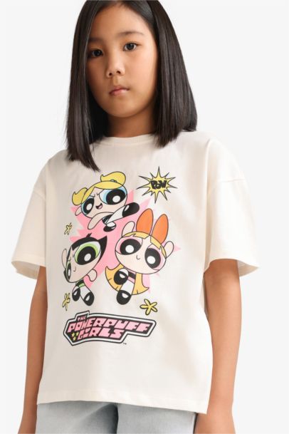 Girl PowerPuff Girls Oversize Fit Crew Neck T-Shirt