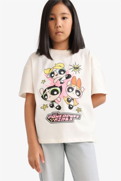 Girl PowerPuff Girls Oversize Fit Crew Neck T-Shirt