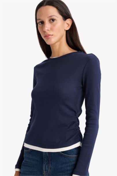 Slim Fit Crew Neck Ribbed T-Shirt