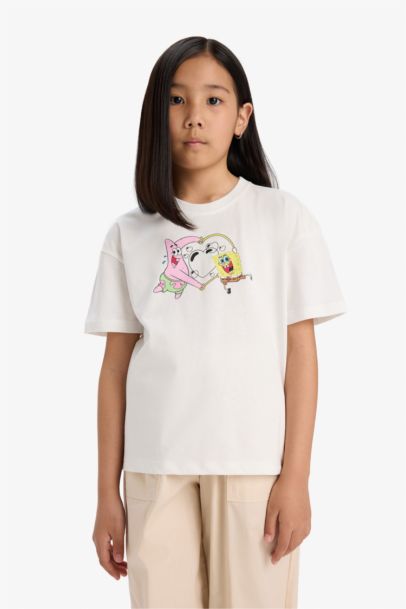 Girl SpongeBob Relax Fit Crew Neck T-Shirt