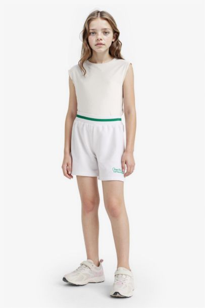 Baskılı Beli Lastikli Şort Kız Çocuk