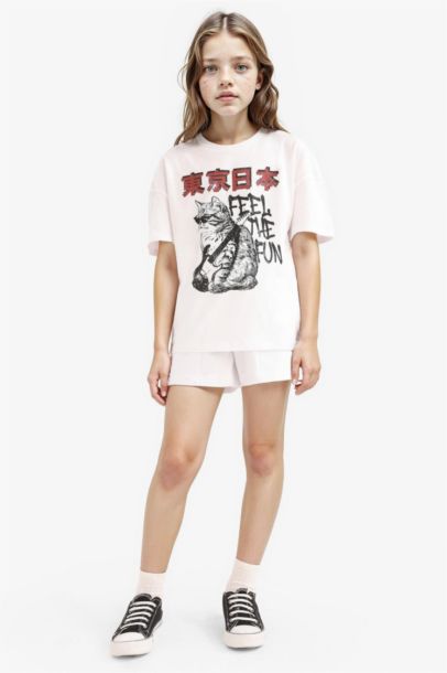 Beli Lastikli Basic Düz Şort Kız Çocuk