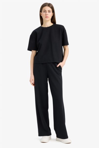 Relax Fit  Short Sleeve Top Bottom 2 Piece Set