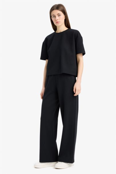 Relax Fit  Short Sleeve Top Bottom 2 Piece Set