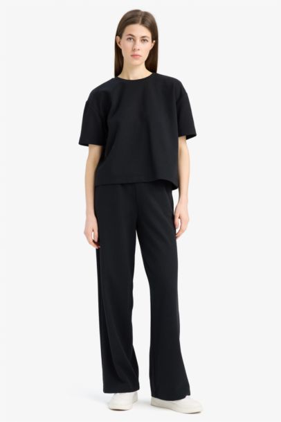 Relax Fit  Short Sleeve Top Bottom 2 Piece Set