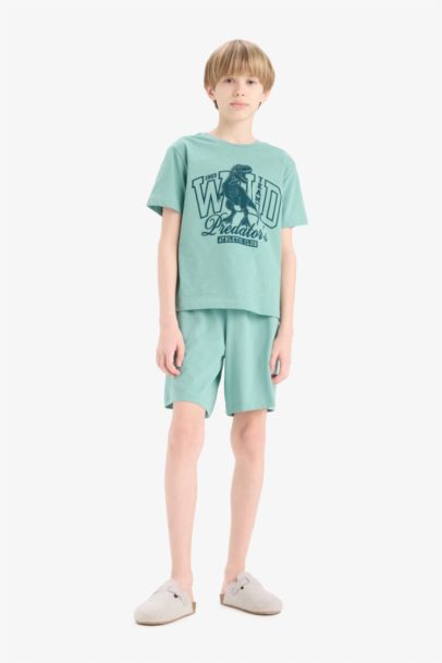 Комплект пижам для малышей: футболка с коротким рукавом и шорты с эластичной талией