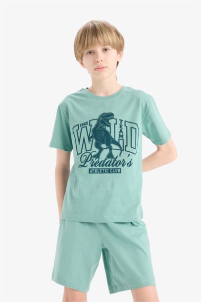 Комплект пижам для малышей: футболка с коротким рукавом и шорты с эластичной талией