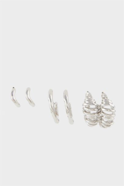 Woman 6 Piece Silver Earrings