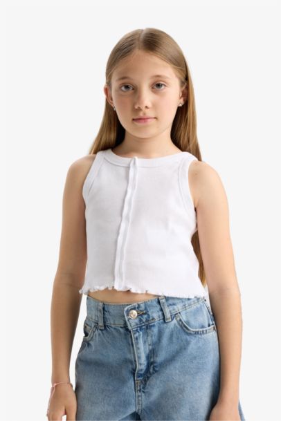 Girl Crew Neck Crop Top