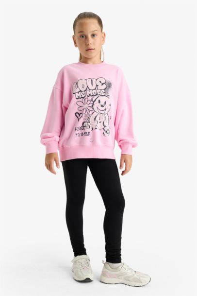 Girl Oversize Fit Crew Neck Printed Sweatshirt