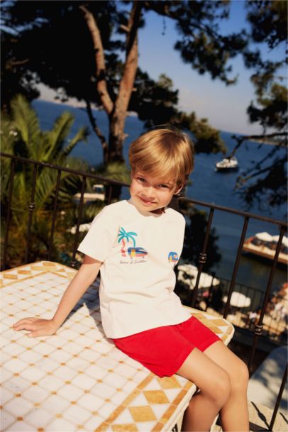 Ensemble T-shirt imprimé palmiers et Short pour bébé garçon