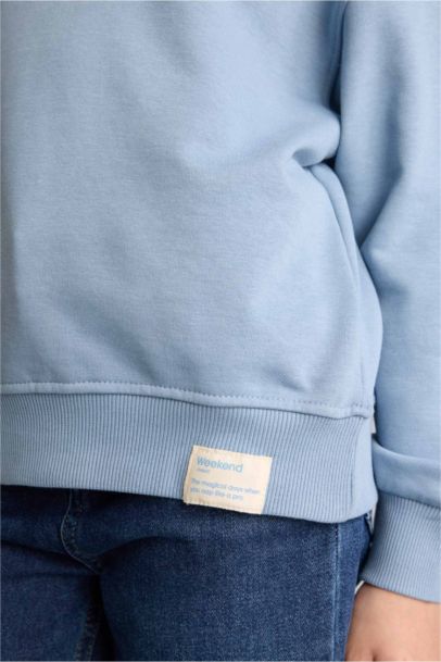 Girl Relax Fit Crew Neck Slogan Print Sweatshirt