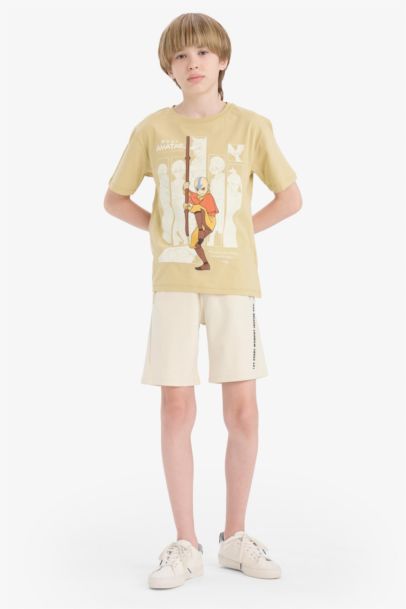 Beli Lastikli Baskılı Şort Erkek Çocuk