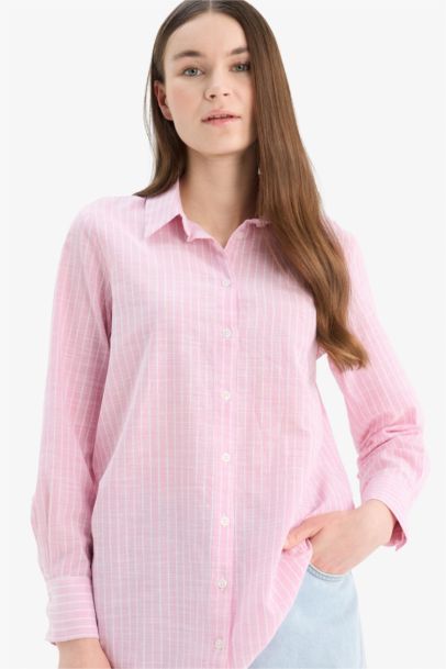 Regular Fit Shirt Collar Long Sleeve Tunic