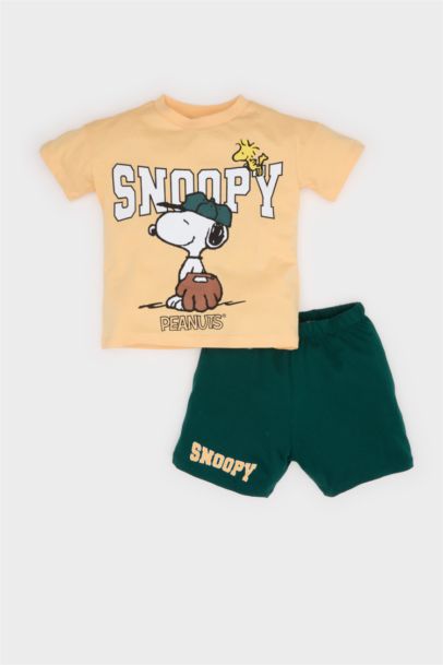 Ensemble T-shirt et Short avec imprimé Snoopy pour bébé garçon