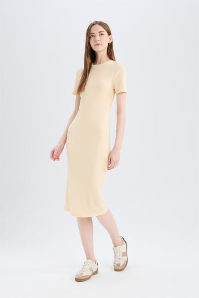 Bodycon Crew Neck Camisole Midi Dress