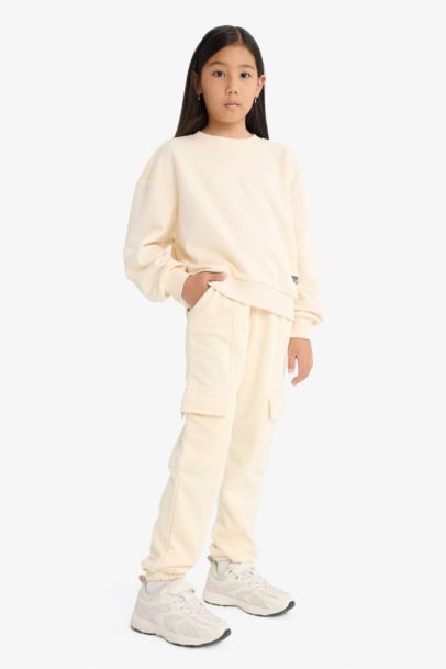 Beli Lastikli Kargo Jogger Eşofman Altı Kız Çocuk