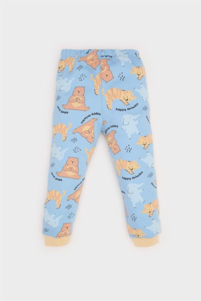 Baby Boy Animal Patterned Long Sleeve 2 Piece Pajama Set