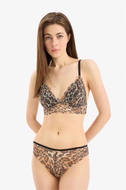 Fall in Love Leopard Patterned Lace Brazilian Panty