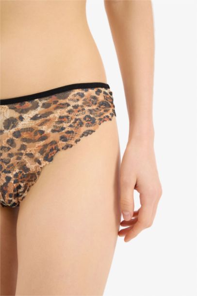 Fall in Love Leopard Patterned Lace Brazilian Panty