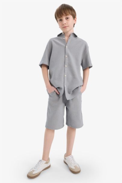 Boy Regular Fit Textured Shorts