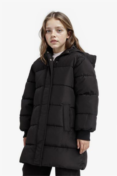 Girl Hooded Zippered Waterproof Puffer Jacket