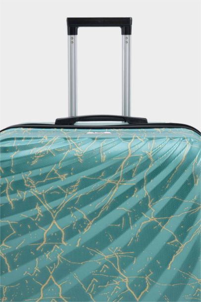 Unisex Sert Kapaklı Çekçekli Büyük Boy Valiz