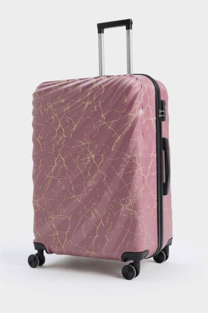 Unisex Sert Kapaklı Çekçekli Büyük Boy Valiz