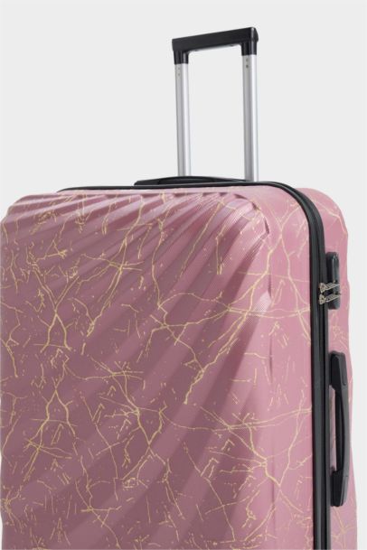 Unisex Sert Kapaklı Çekçekli Büyük Boy Valiz