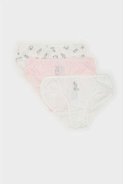 Girl Animal Patterned 3 Piece Slip Panties