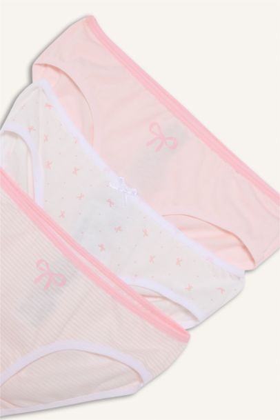 Desenli 3'lü Slip Külot Kız Çocuk