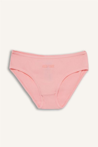 Girl Slogan Printed Corduroy 3 Piece Slip Briefs