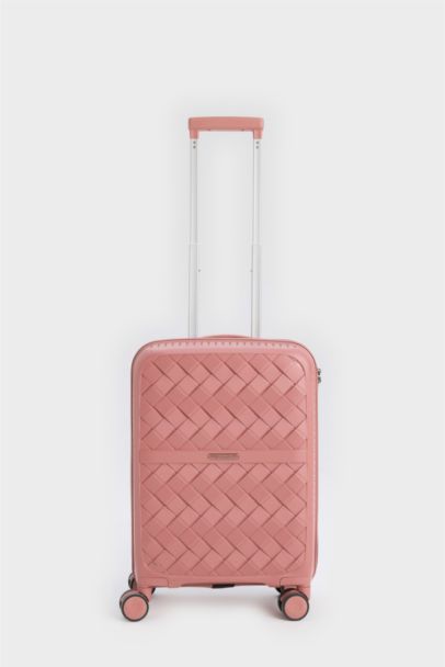 Unisex Sert Kapaklı Çekçekli Küçük Boy  Valiz