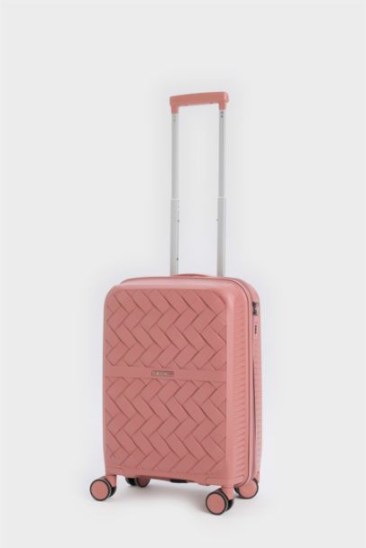 Unisex Sert Kapaklı Çekçekli Küçük Boy  Valiz