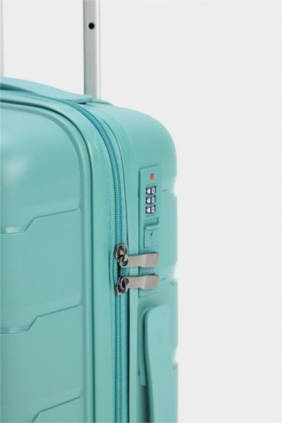 Unisex Sert Kapaklı Çekçekli Küçük Boy Valiz